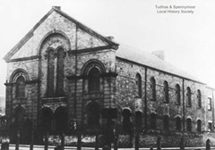 Wesleyan Chapel 1900 at the corner of Bishop's Close Row and Iron Works Road.