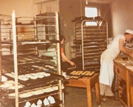 Inside Nicholson's bakery, High street, Spennymoor.