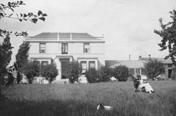Tudhoe Park House c1910. Mrs Eva Pattullo and her son William.